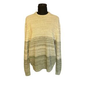 aSOS Green Ombré Crew Neck Long Sleeve Knit Cotton Sweater Size L